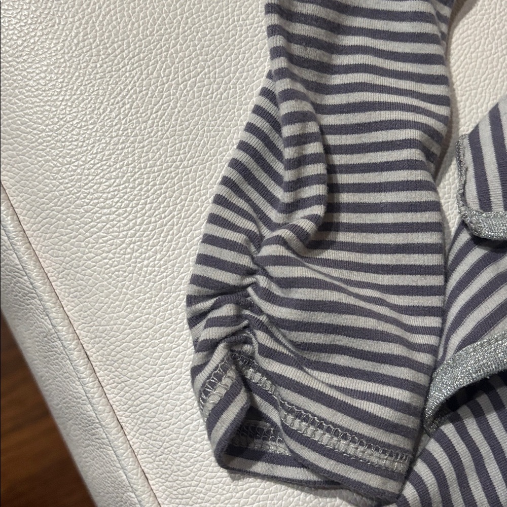 Biscotti Gray Striped Ruffle Dress - Picture 4 of 5